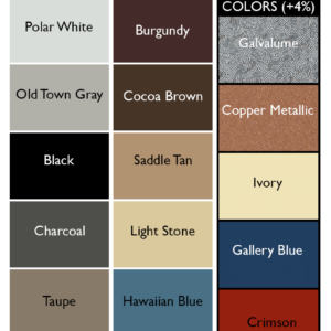 Color Chart For Metal Buildings