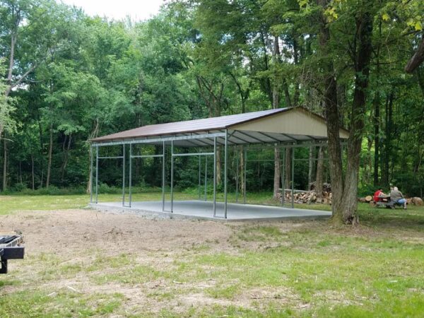 24x26x8 Metal Carport Vertical Roof